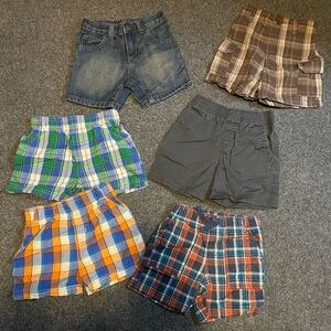 Set of 6 Boys' Plaid and Solid Shorts